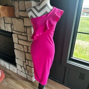 Susana Monaco Fuchsia One Shoulder Dress